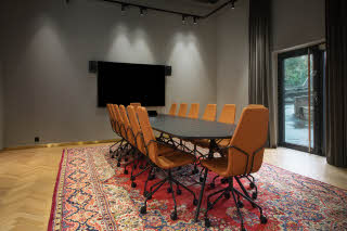 meeting room with boardroom style at scandic sjolyst in oslo norway