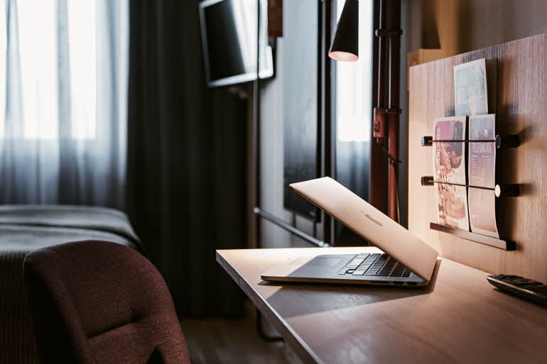 Standard room with desk at Scandic Täby