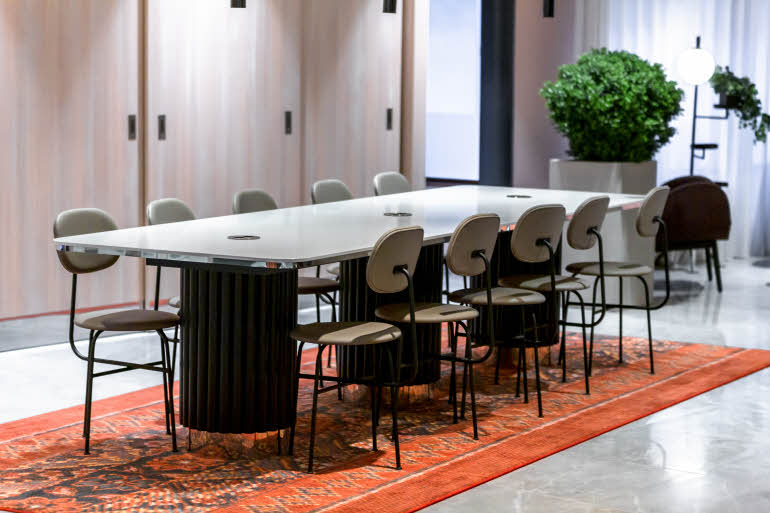 Community table in Scandic Uplandia in Uppsala Sweden