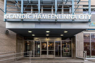 facade of scandic hameenlinna city in finland