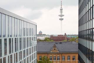 View from the hotel seeing with tower 