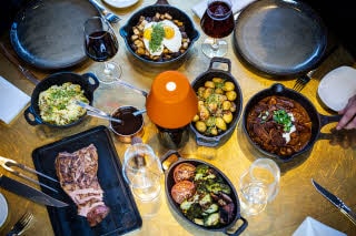 restaurant stoberiet table food at scandic sydhavnen in copenhagen denmark