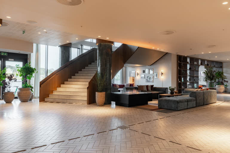 Lobby stairs at hotel Scandic Havet