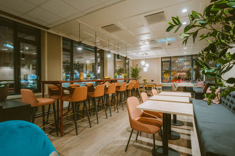 breakfast area at scandic grand tromso in norway