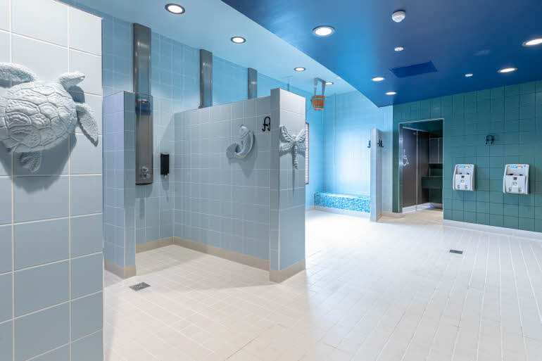 shower room at scandic eden nokia in finland