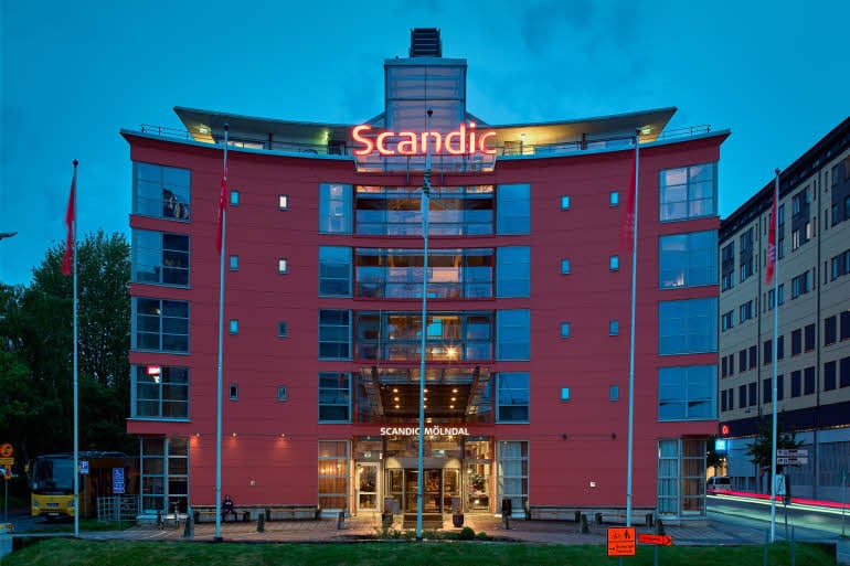 facade at scandic molndal i gothenburg sweden