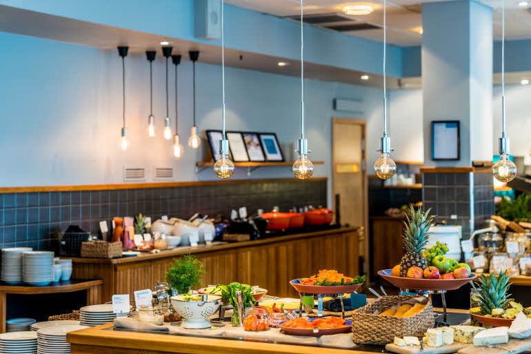 Breakfast buffet hotel Scandic Portalen Jonkoping