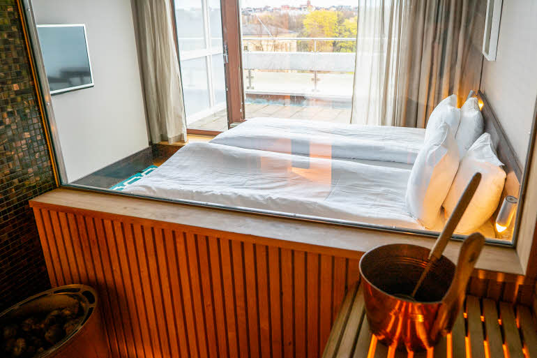sauna in one superior room at scandic anglais in stockholm