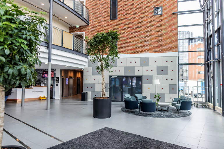 lobby at scandic sydhavnen in copenhagen