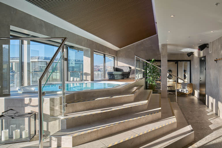 relax and pool area at scandic crown in gothenburg