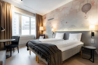 twin superior room at scandic byporten in oslo norway