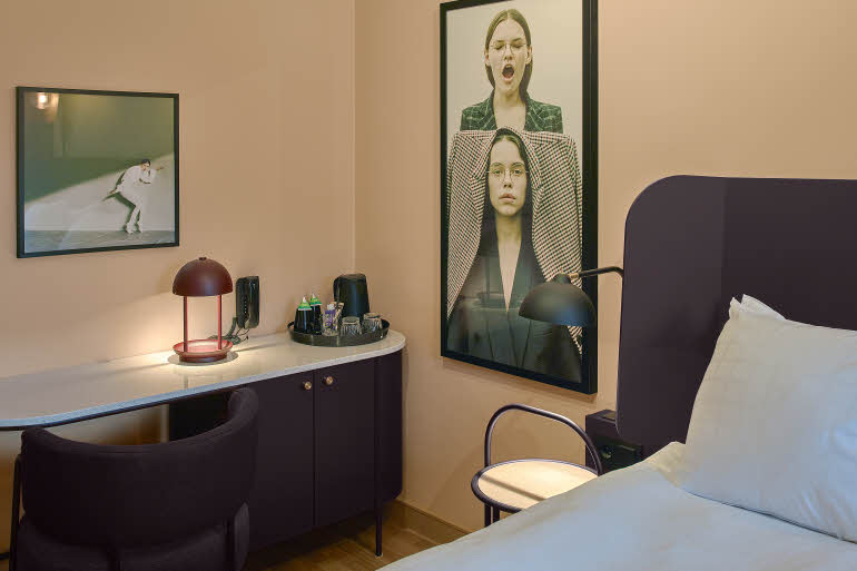 Bed in room Standard queen at Scandic Klara in Stockholm