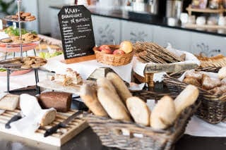 Bread on breakfast buffet