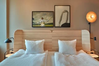 Bed in twin room at Scandic Orebro Central