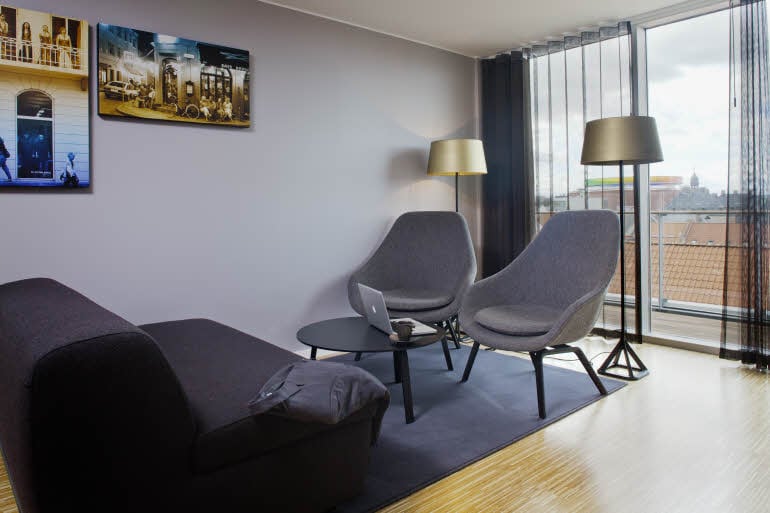 Scandic Aarhus City, suite, view, living room, Aros