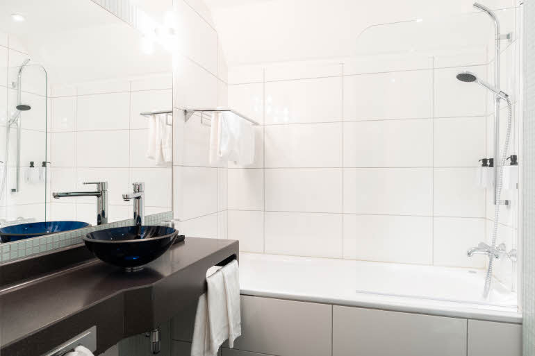 bathroom in family room at scandic byparken
