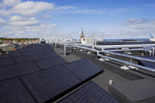Roof solar cells hotel Scandic Aarhus City