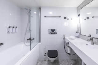 bathroom in room superior at scandic jyvaskyla station in finland