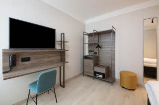 Desk and shelf in Accessibility Room