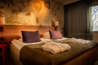 Beds in Superior room at Scandic Luleå