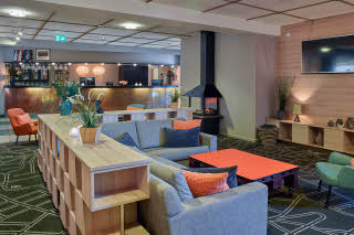 reception and lobby at scandic vaxjo in vaxjo