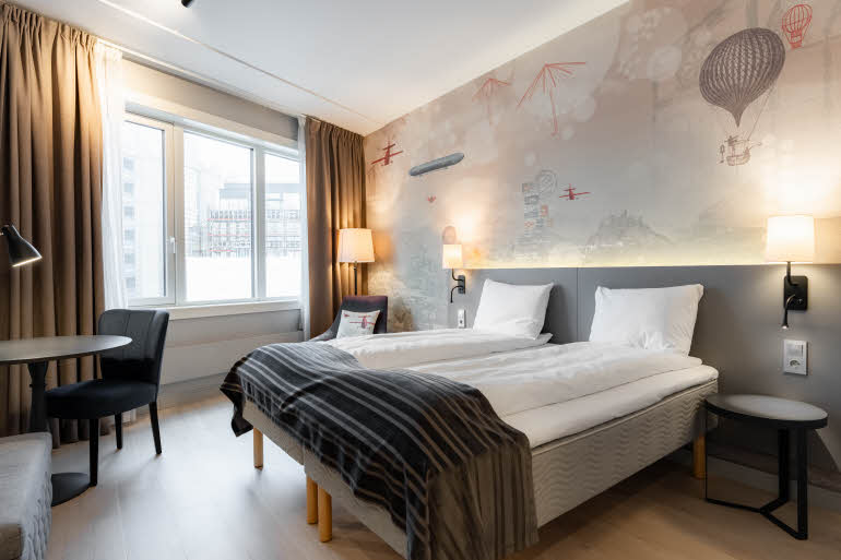 twin superior room at scandic byporten in oslo norway