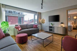 living room in presidential suite at scandic europa in gothenburg