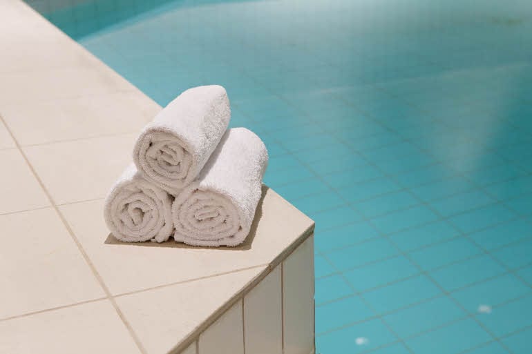 Pool with towels