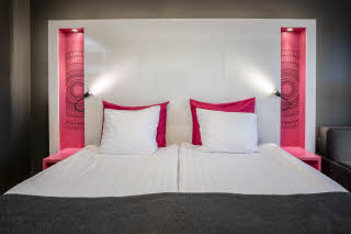 bed in superior room at scandic tampere station