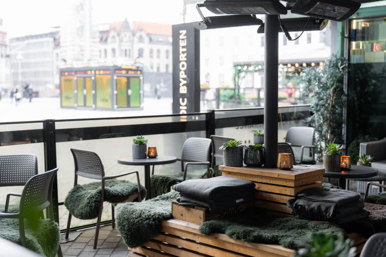 terrace at scandic byporten in oslo norway