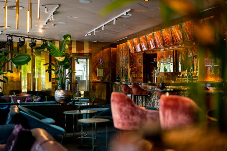 lobby at scandic anglais in stockholm