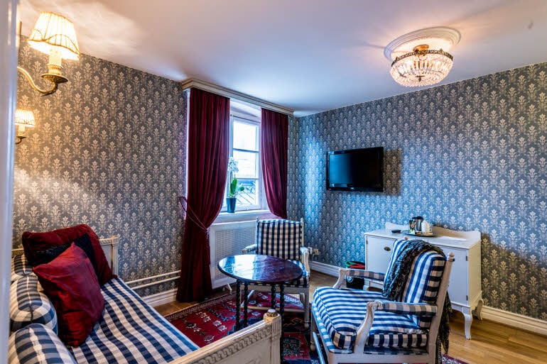 Superior room sofa Scandic Gamla Stan