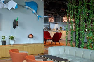 Restaurant lounge sofa at Scandic Orebro Central