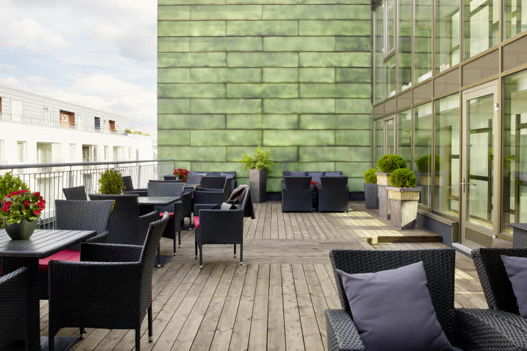 Exterior roof terrace hotel Scandic Solsiden Trondheim