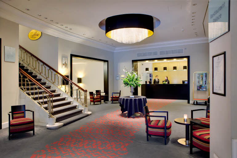 Lobby of  Scandic Palace Hotel in Copenhagen