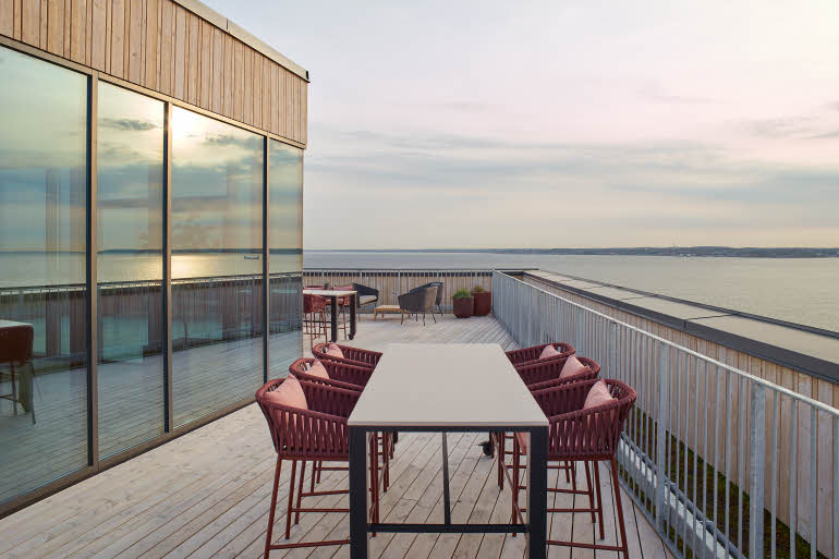 Terrace at hotel Scandic Oceanhamnen