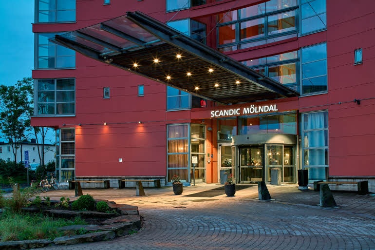 entrance at scandic molndal i gothenburg sweden