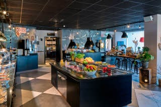 breakfast area at scandic sodertalje
