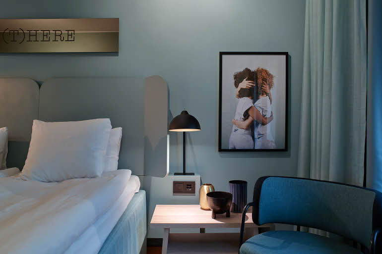 Bed in room Standard queen at Scandic Klara in Stockholm