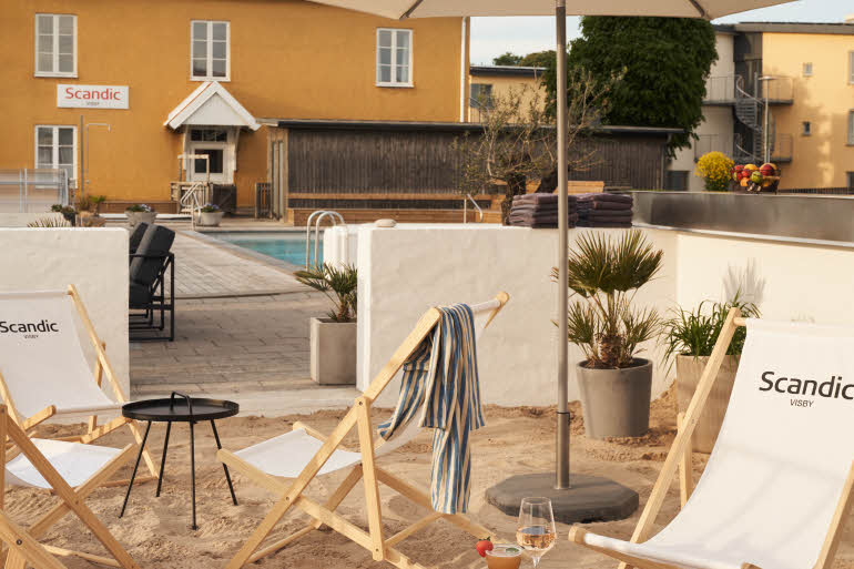 beach pool view at scandic visby 