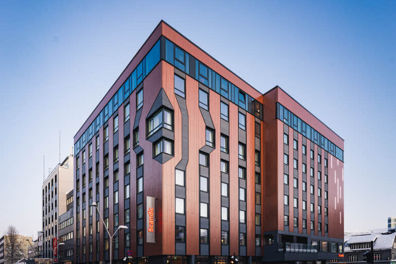 facade of scandic grand tromso in norway