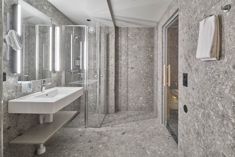 bathroom at scandic wallin in stockholm
