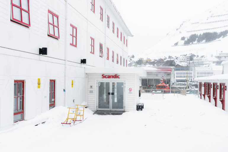 entrance at scandic bryggen in honningsvag norway