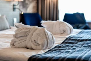 Bathrobes on the bed
