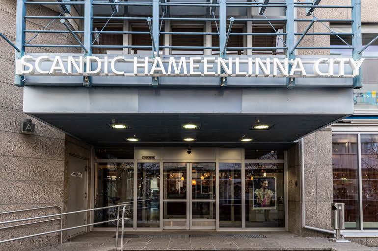facade of scandic hameenlinna city in finland