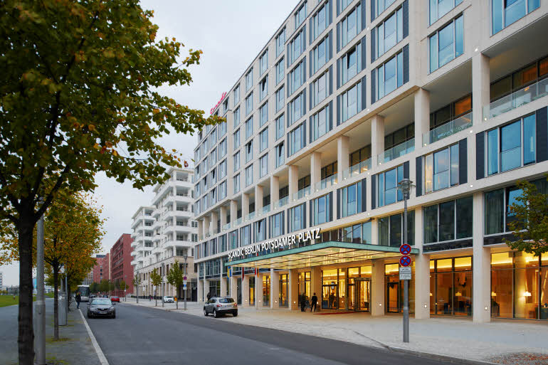 Facade of Scandic Berlin Potsdamer Platz hotel