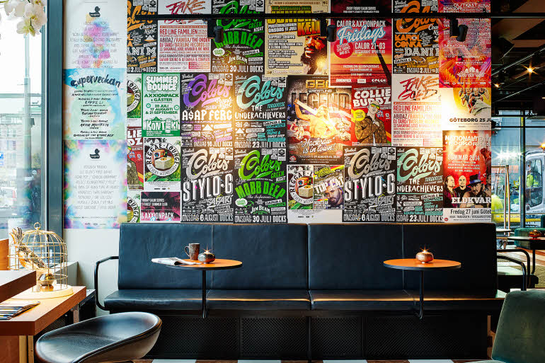 Lobby poster wall hotel Scandic Europa Gothenburg