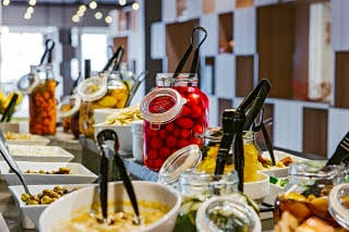 Restaurant buffet at Scandic Helsingborg Nord