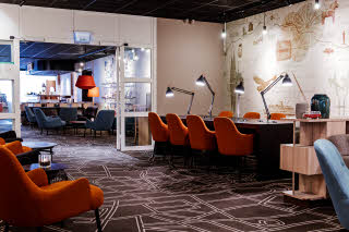 Scandic Umea Syd, conference lobby, working tables, working station