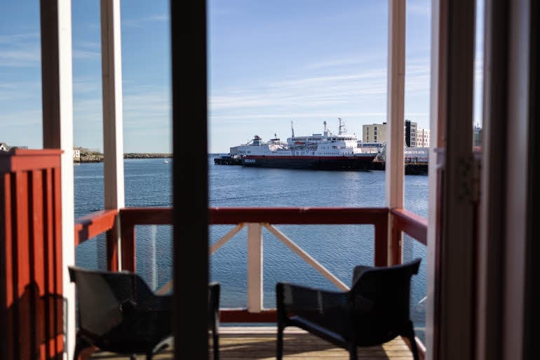Balcony in superior room at Scandic Svolvaer